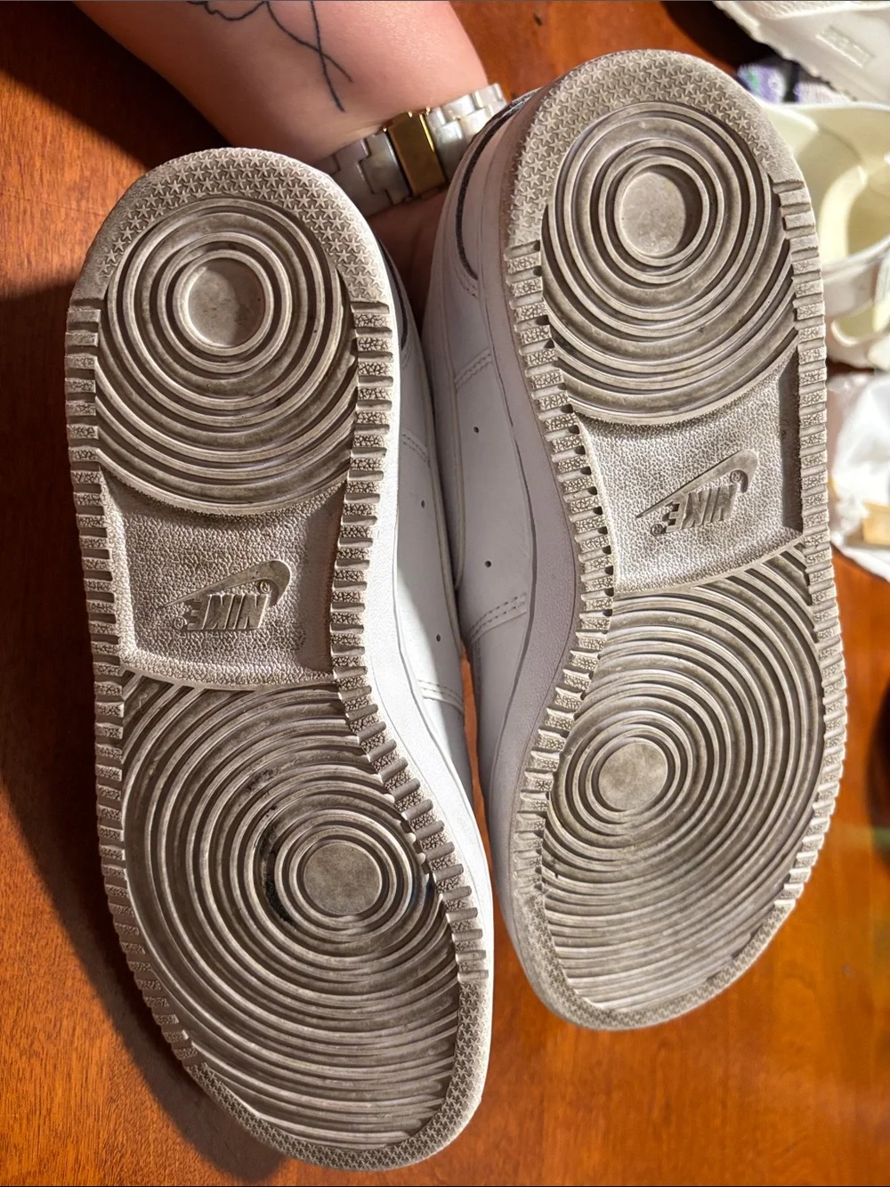 Nike White Leather Low-Top Sneakers